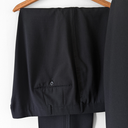 1960s Black Wool 2pc Tuxedo