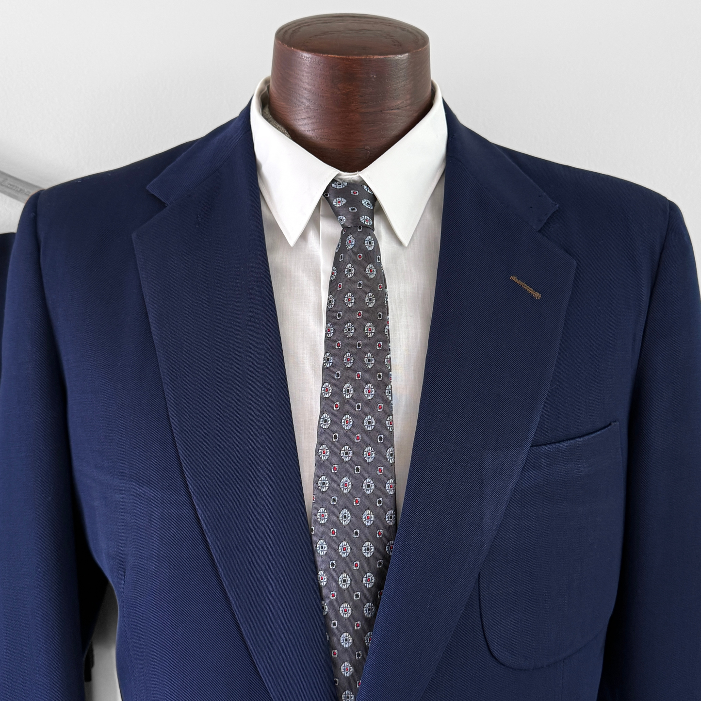 1950s Navy Blue Gabardine Wool 2pc Suit