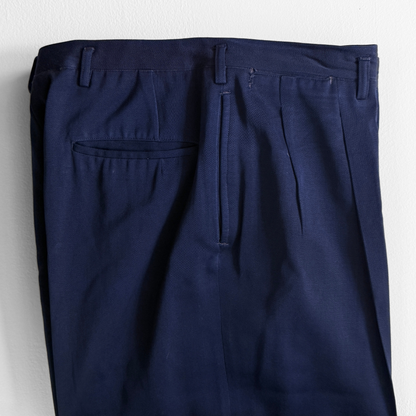 1950s Navy Blue Gabardine Wool 2pc Suit
