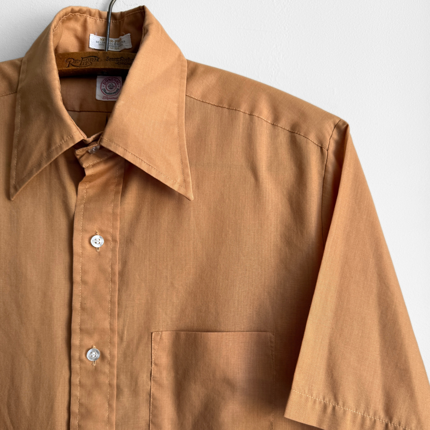 1970s Light Orange Dress Shirt