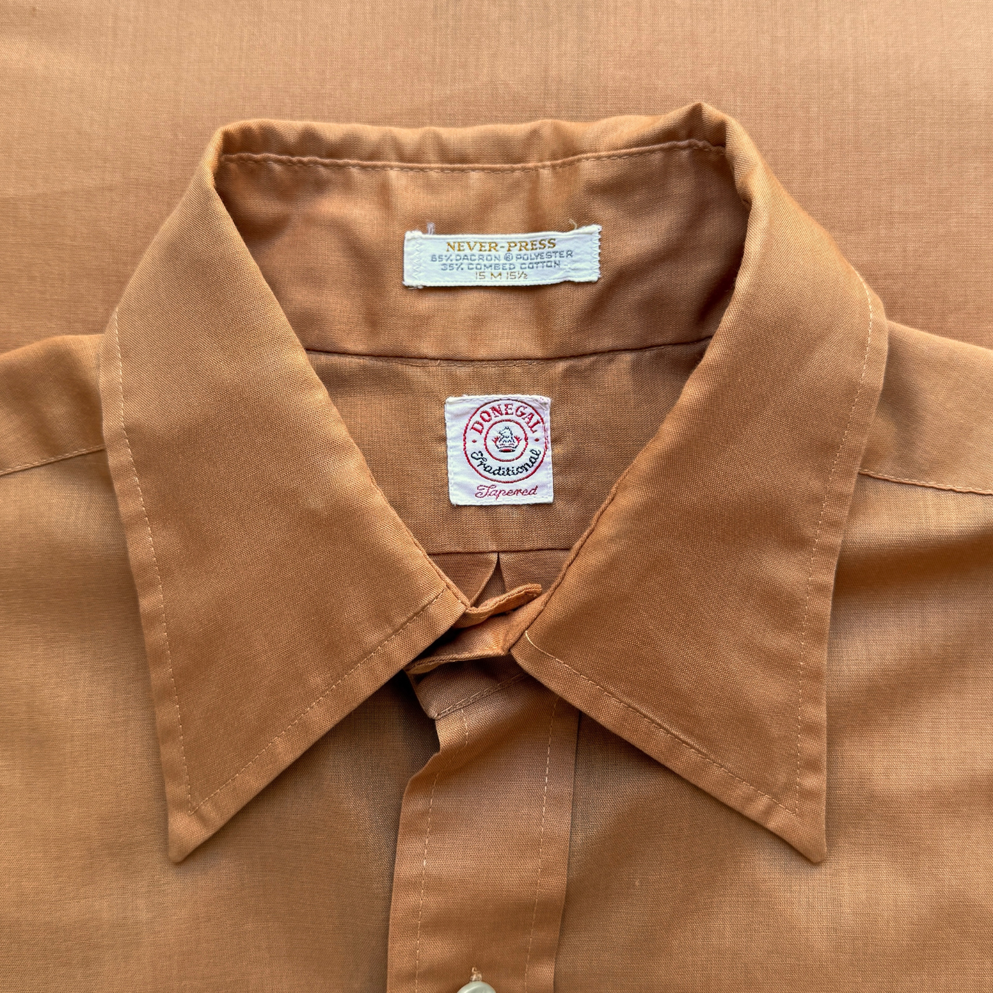 1970s Light Orange Dress Shirt