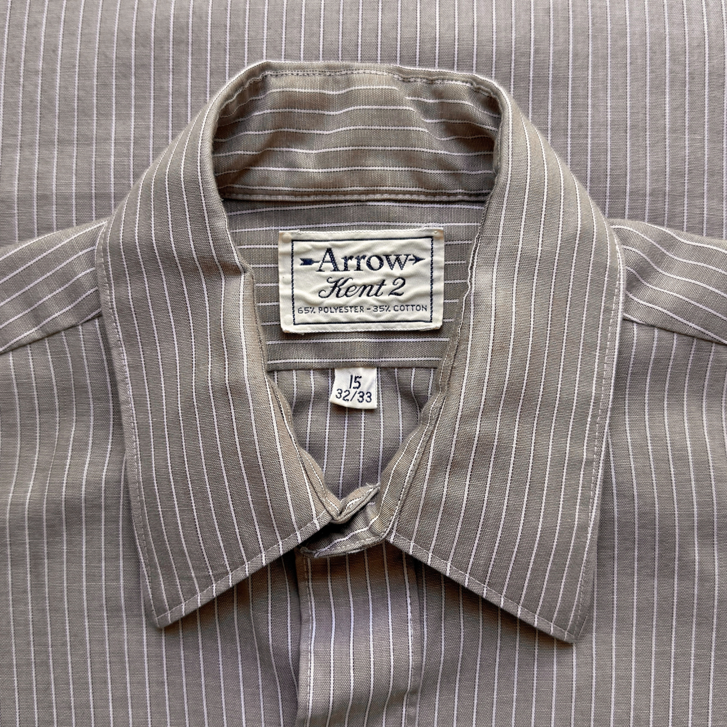 1970s Light Brown Pinstriped Dress Shirt