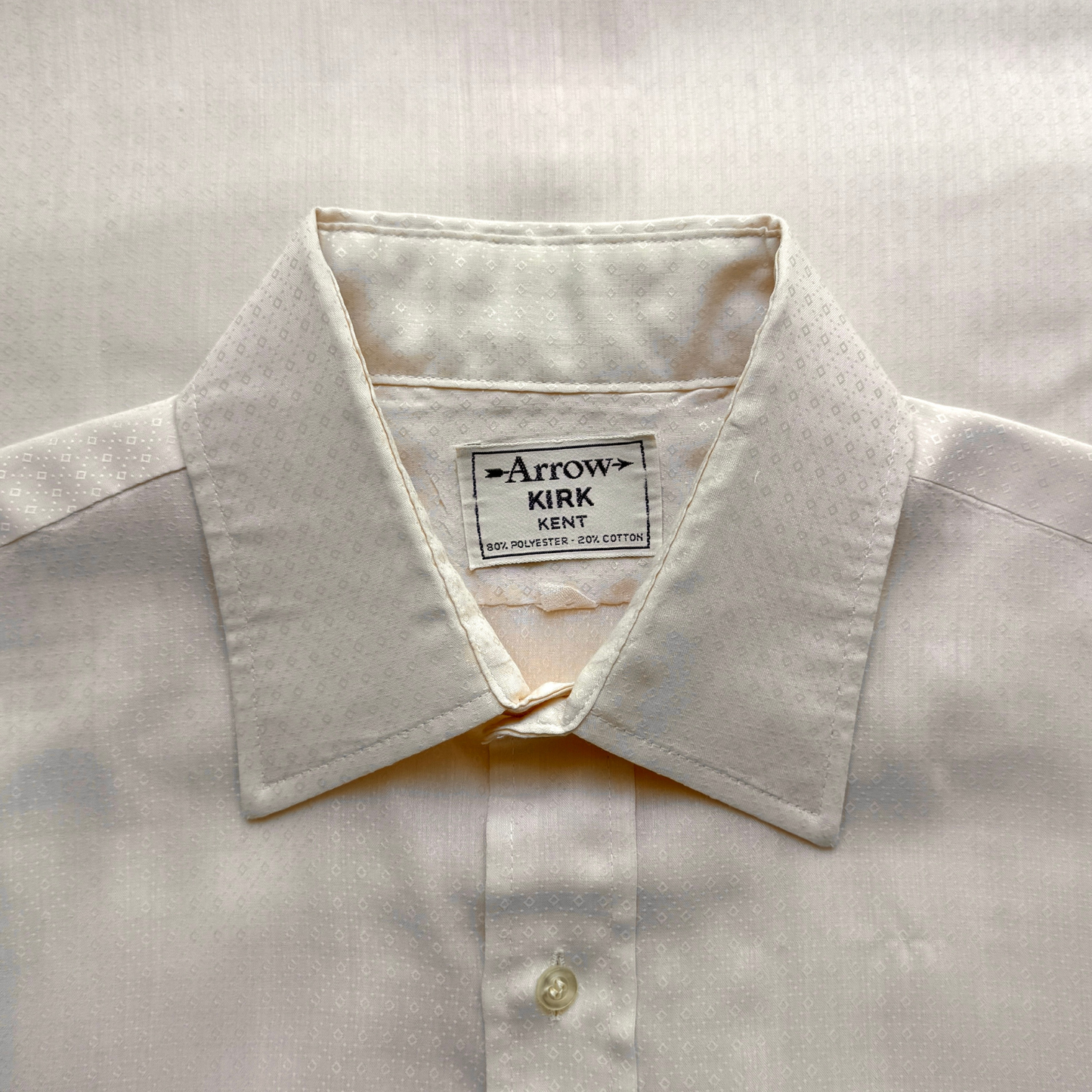 1970s Light Yellow Monogram Print Sport Shirt