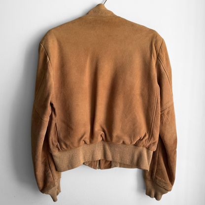 1950s Brown Suede Leather Bomber Jacket