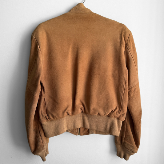 1950s Brown Suede Leather Bomber Jacket