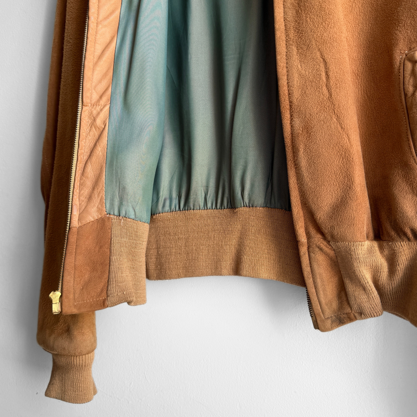 1950s Brown Suede Leather Bomber Jacket