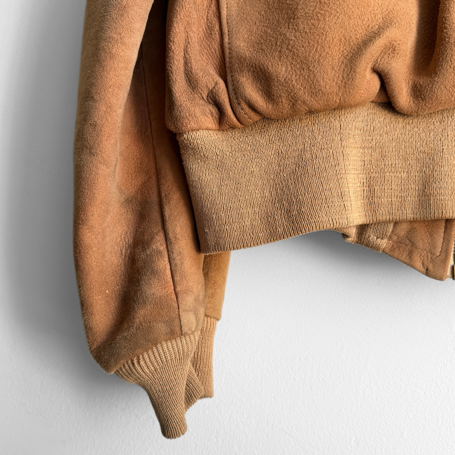 1950s Brown Suede Leather Bomber Jacket
