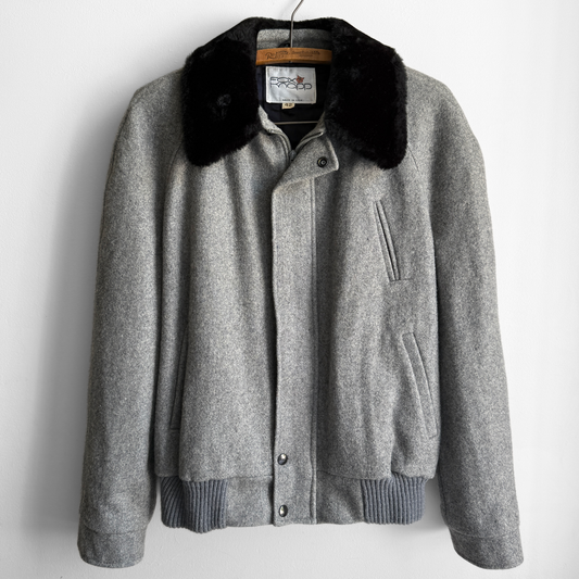 1970s Grey Wool Bomber Jacket