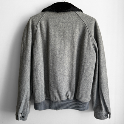 1970s Grey Wool Bomber Jacket
