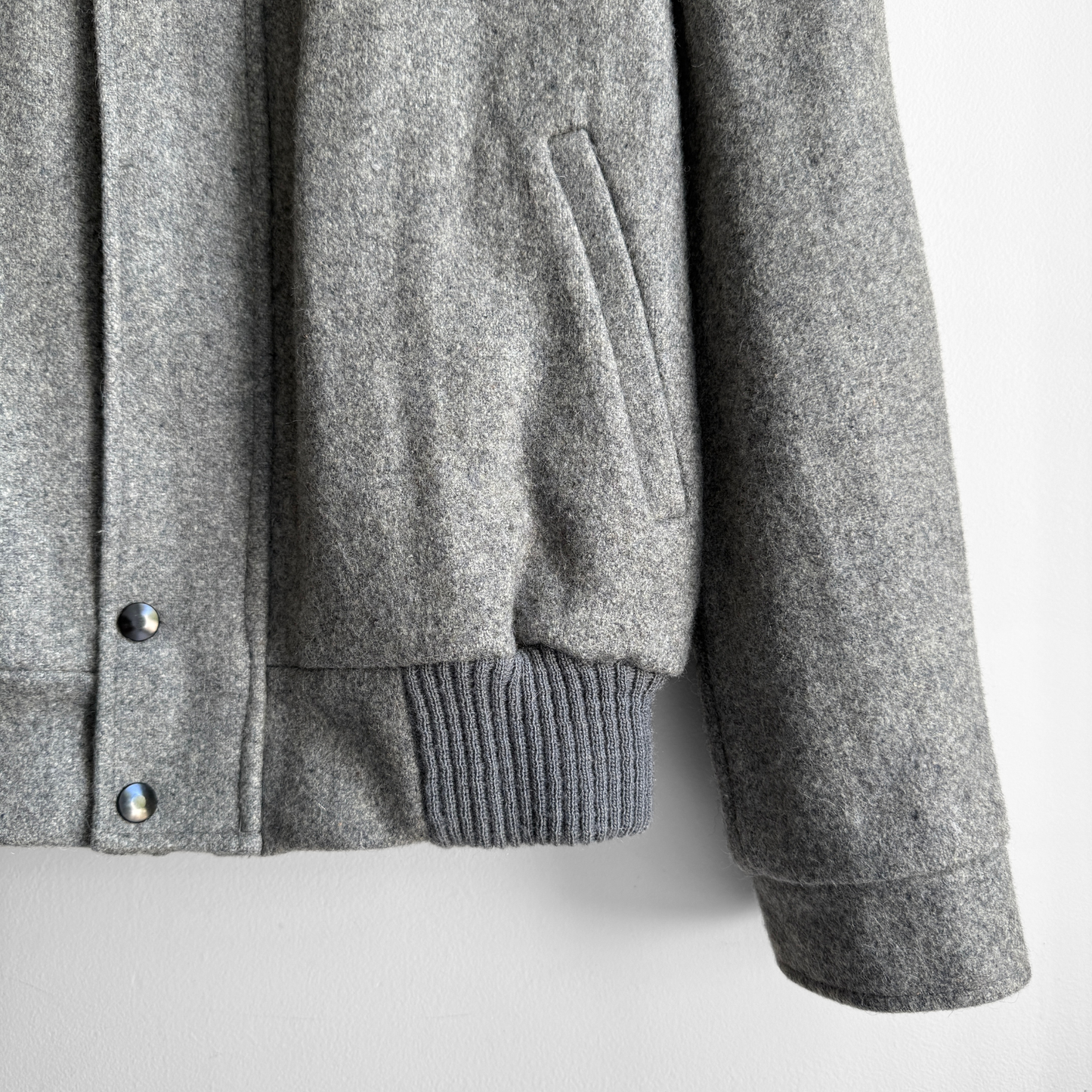 1970s Grey Wool Bomber Jacket