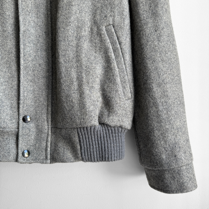 1970s Grey Wool Bomber Jacket