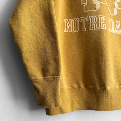 1960s Notre Dame Yellow Flock Print Sweatshirt