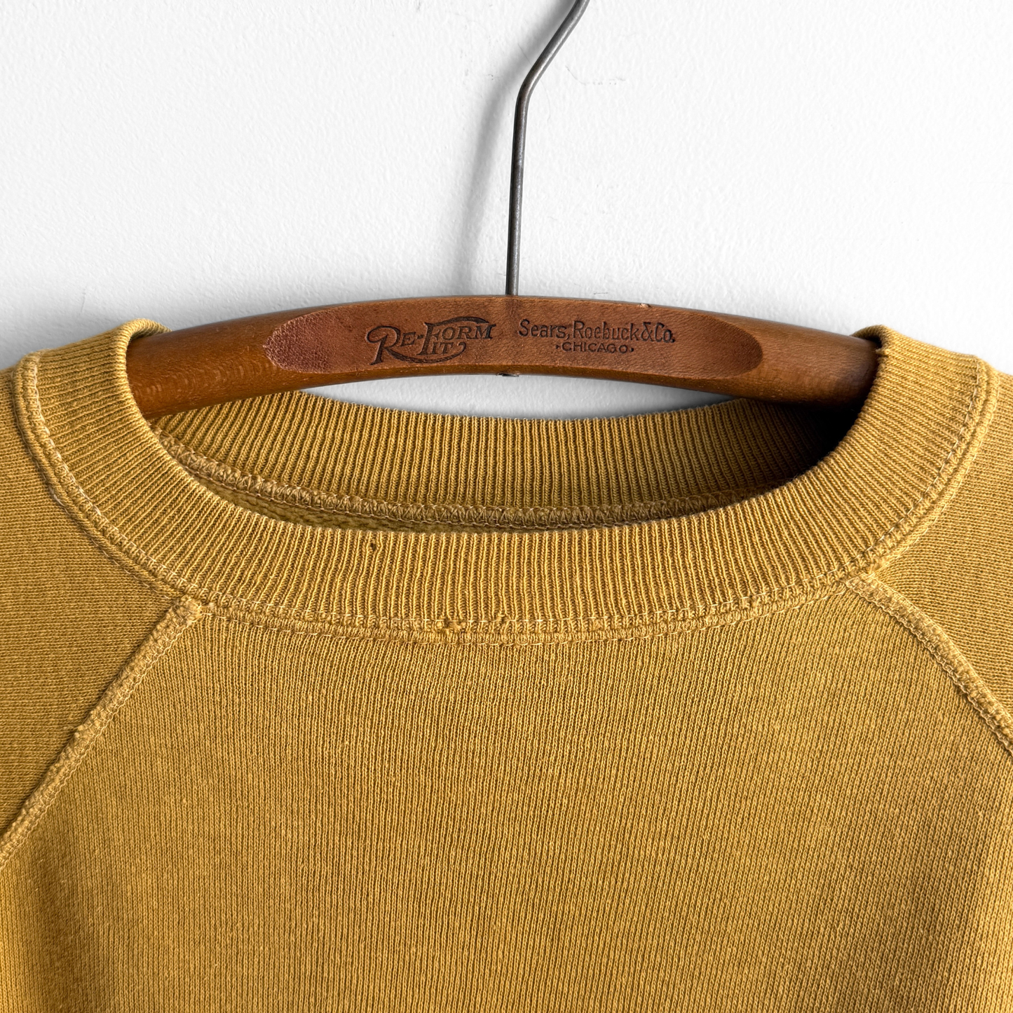 1960s Notre Dame Yellow Flock Print Sweatshirt