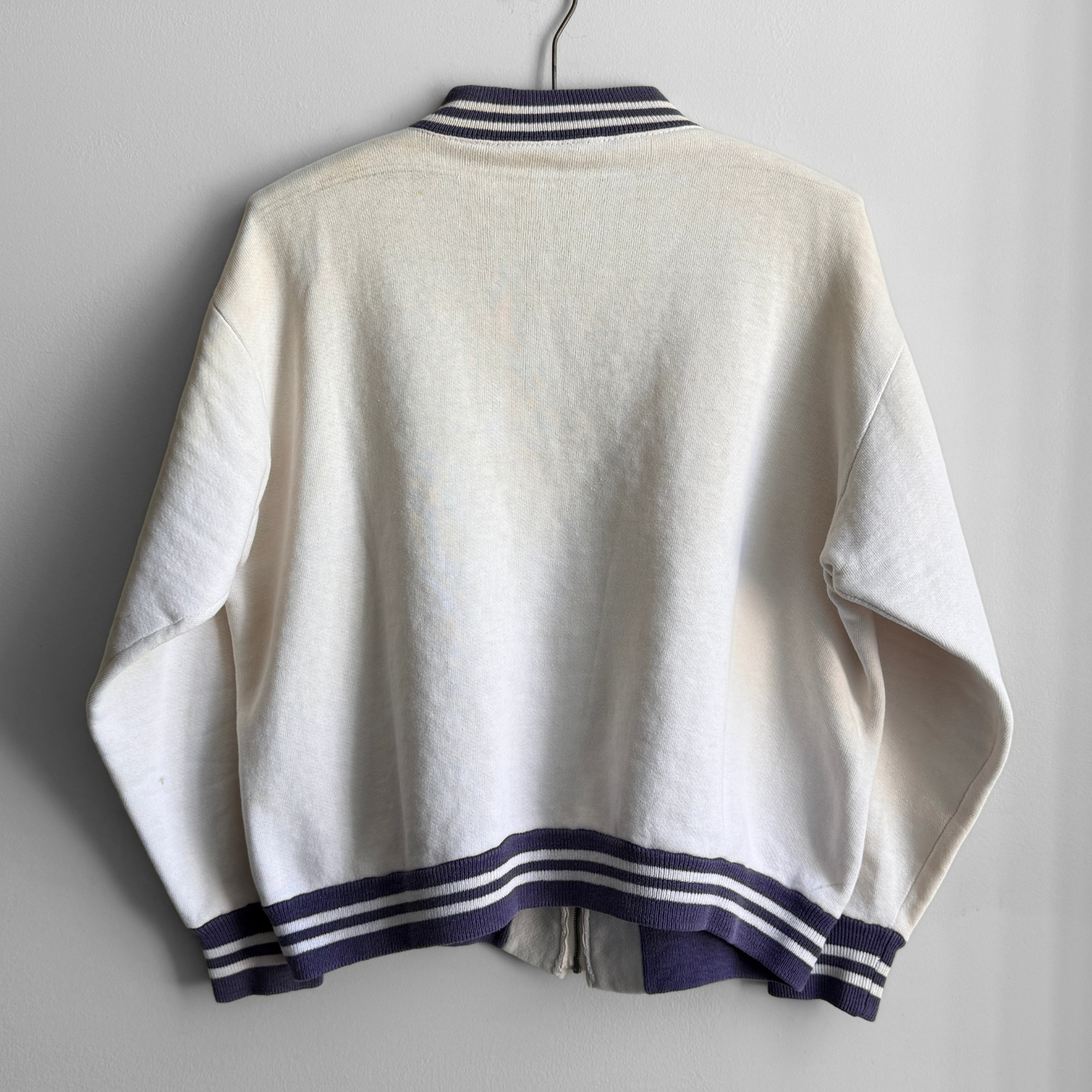 1960s Sharples Stags White Zip Up Sweatshirt