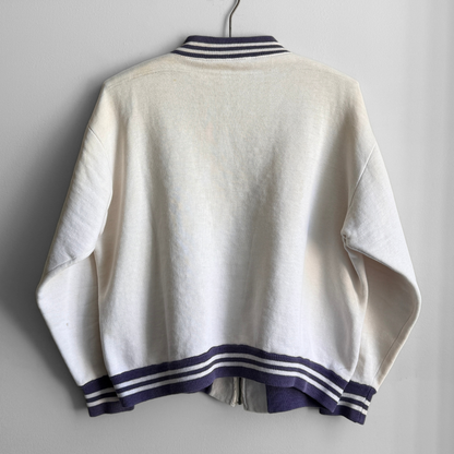 1960s Sharples Stags White Zip Up Sweatshirt