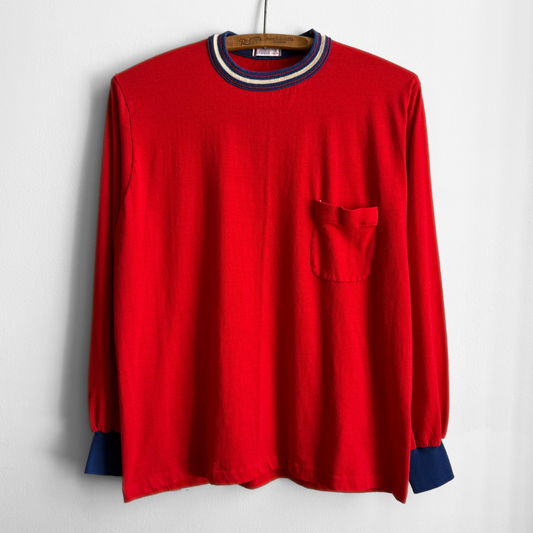 1960s Red & Navy Long Sleeve