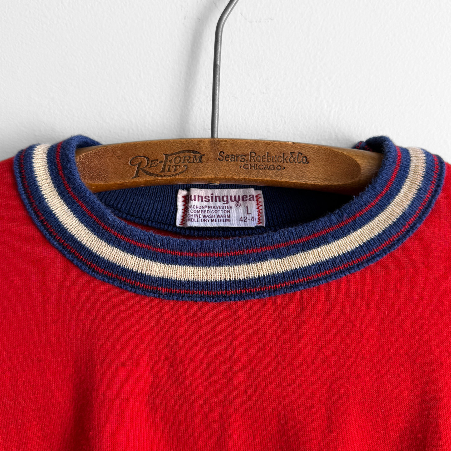 1960s Red & Navy Long Sleeve