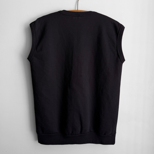1980s Tokyo Japan Black Sleeveless Sweatshirt