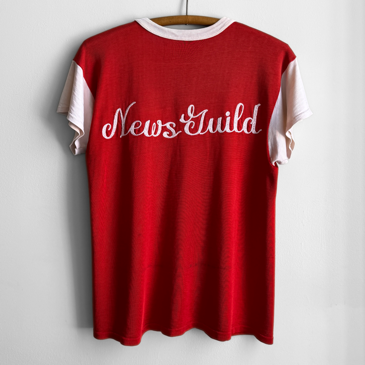 1960s News Guild Red Chainstitch Tee