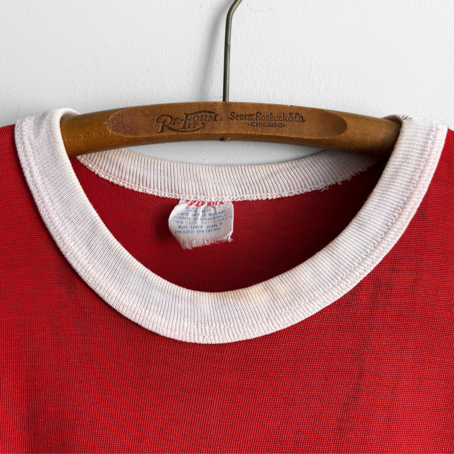 1960s News Guild Red Chainstitch Tee