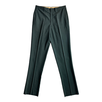 1960s Dark Green Sharkskin Dress Pants (35)