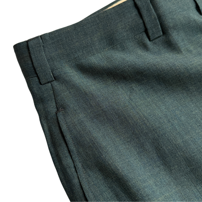 1960s Dark Green Sharkskin Dress Pants (35)