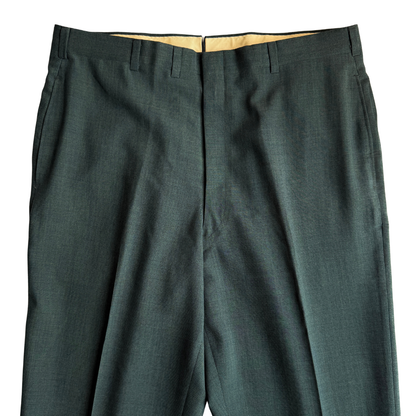 1960s Dark Green Sharkskin Dress Pants (34)