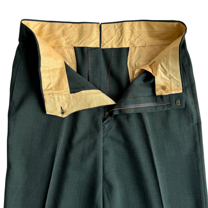 1960s Dark Green Sharkskin Dress Pants (34)