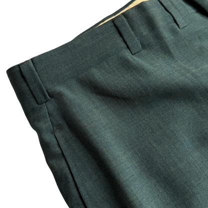1960s Dark Green Sharkskin Dress Pants (34)