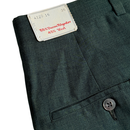 1960s Dark Green Sharkskin Dress Pants (34)