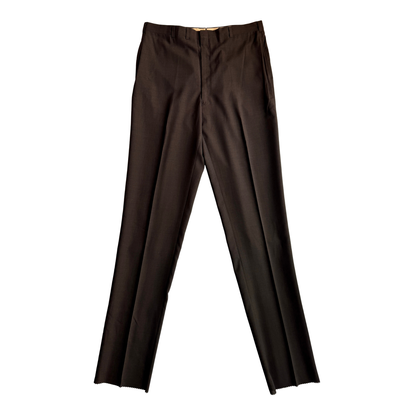 1960s Dark Brown Sharkskin Dress Pants (36)