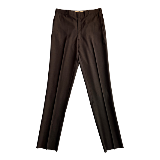 1960s Dark Brown Sharkskin Dress Pants (36)