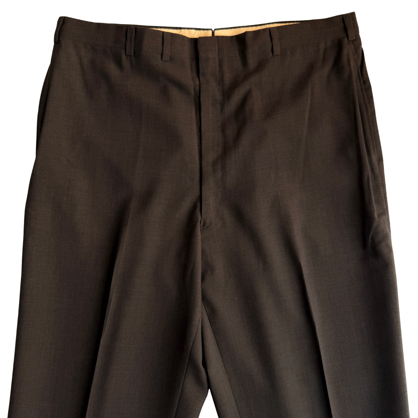 1960s Dark Brown Sharkskin Dress Pants (36)