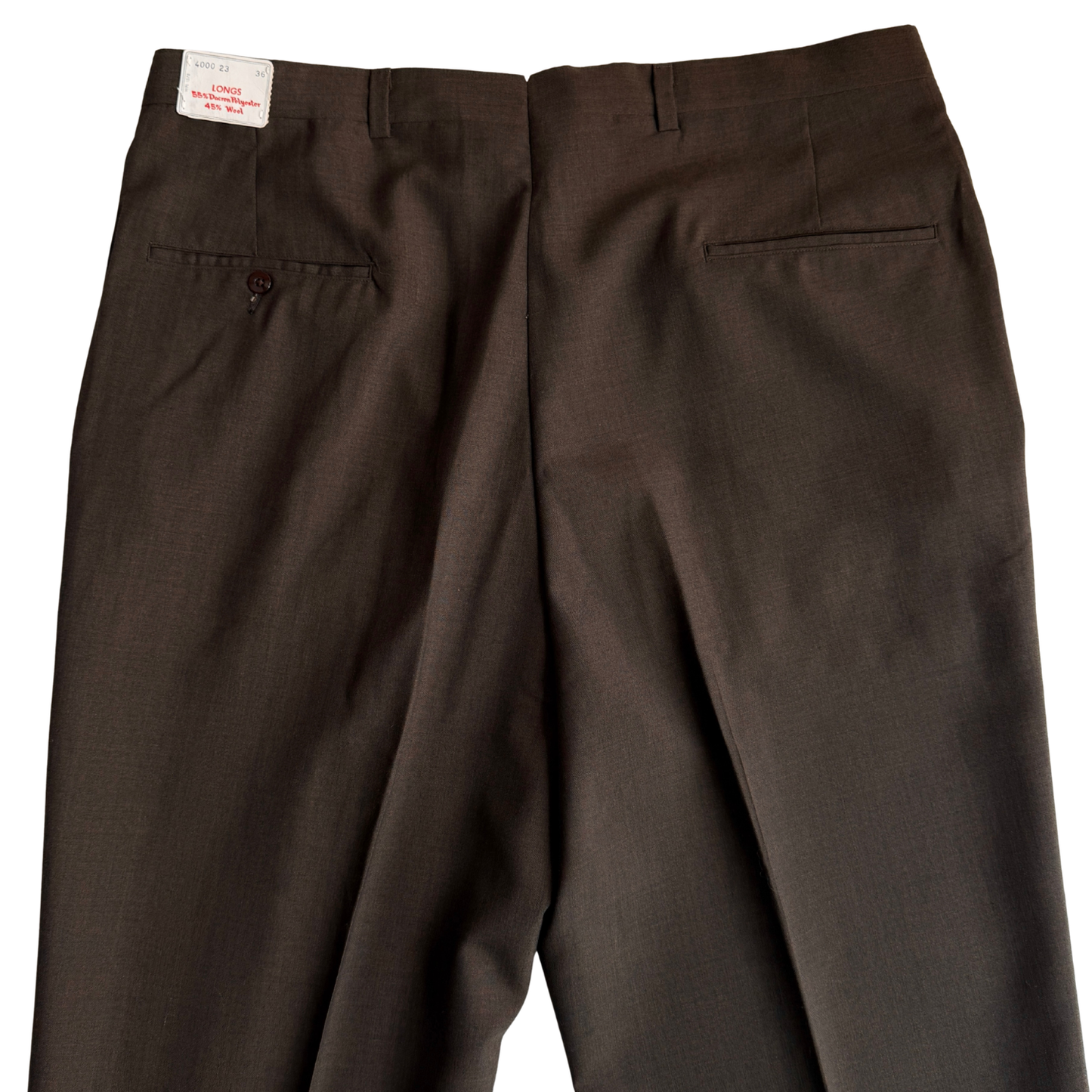 1960s Dark Brown Sharkskin Dress Pants (36)
