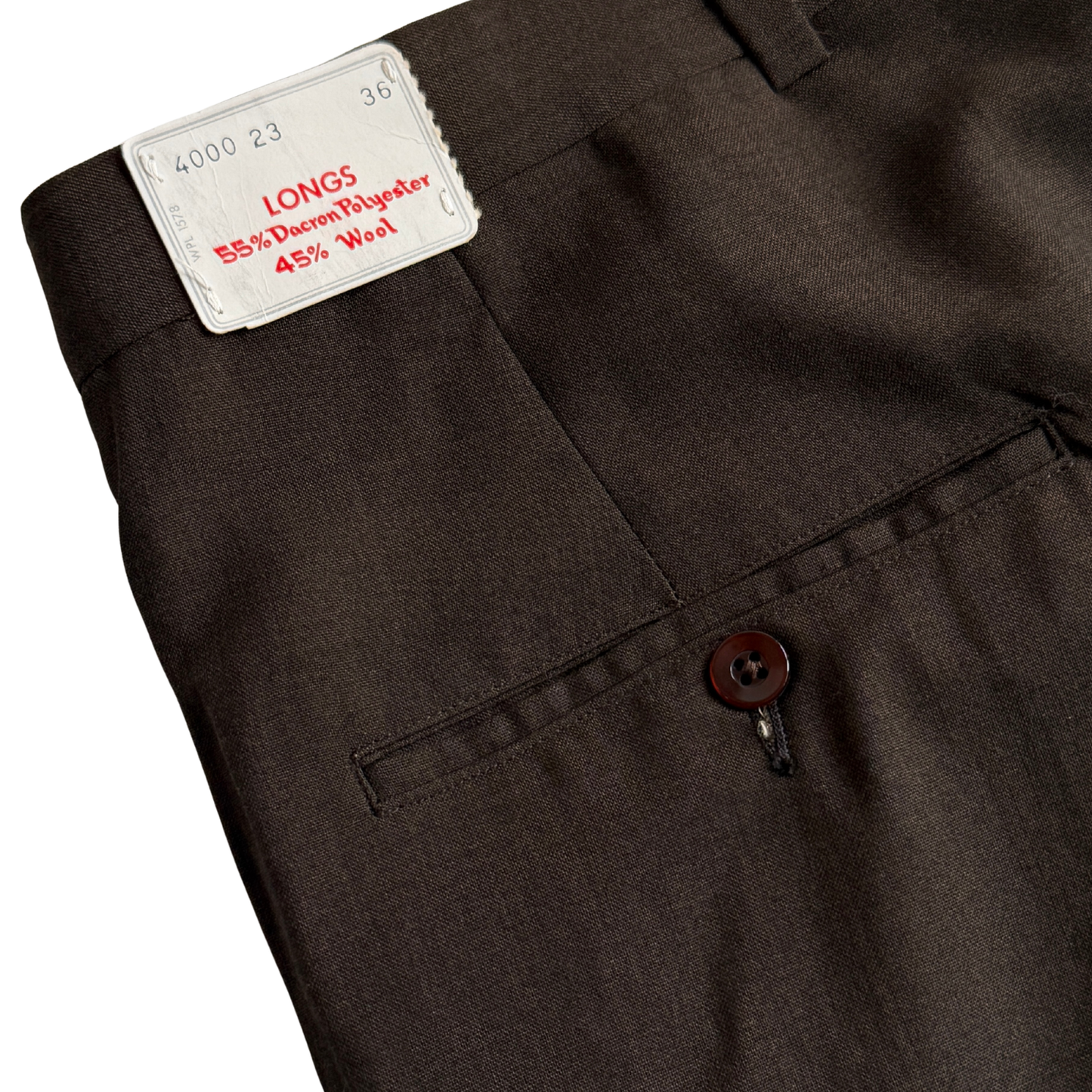 1960s Dark Brown Sharkskin Dress Pants (36)