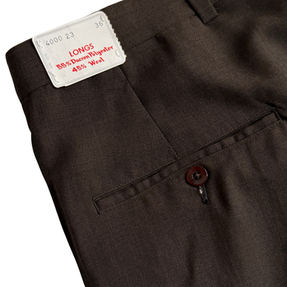 1960s Dark Brown Sharkskin Dress Pants (36)