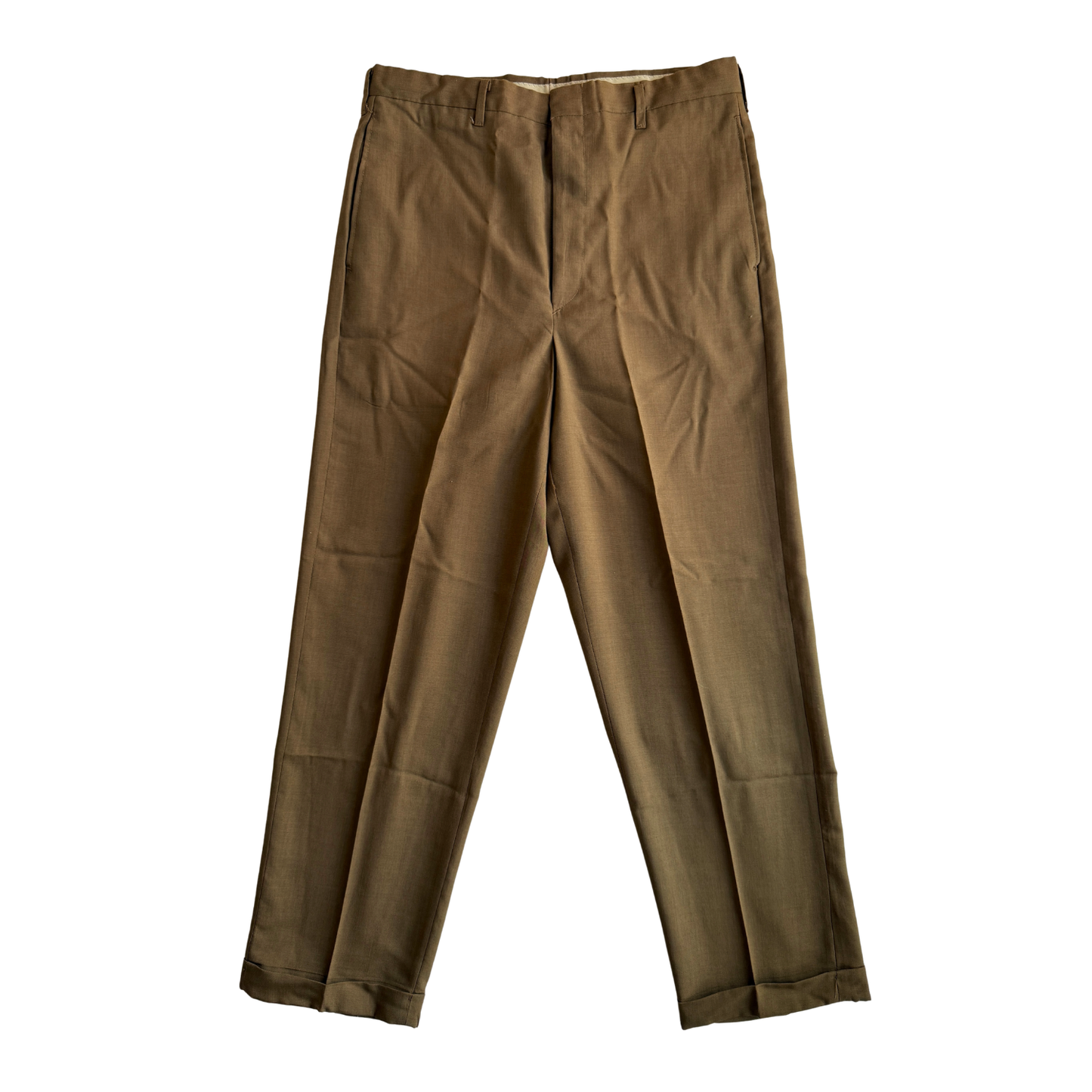 1960s Brown Sharkskin Dress Pants (32)