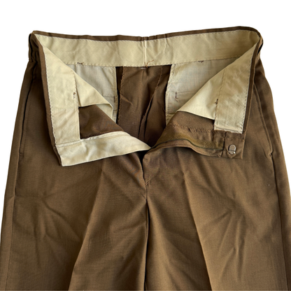 1960s Brown Sharkskin Dress Pants (32)
