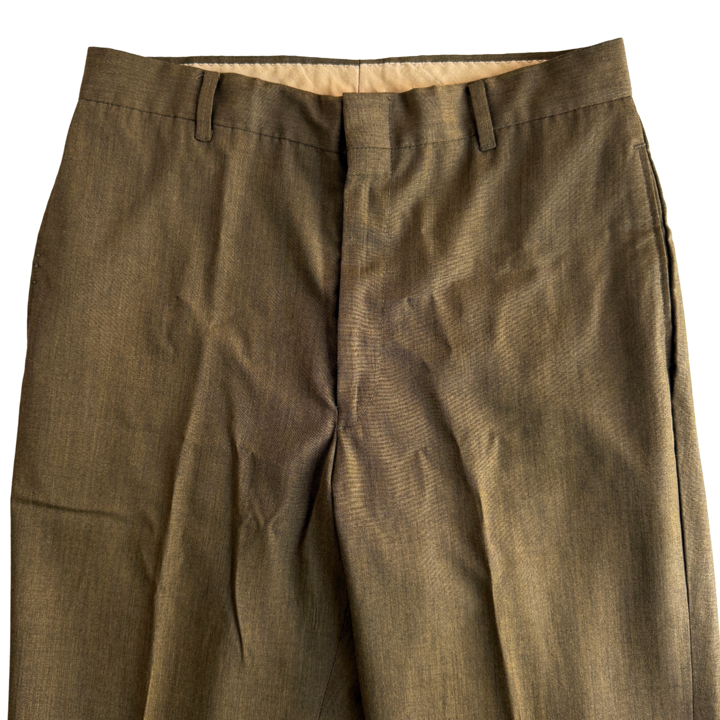 1960s Brown Sharkskin Dress Pants (30)