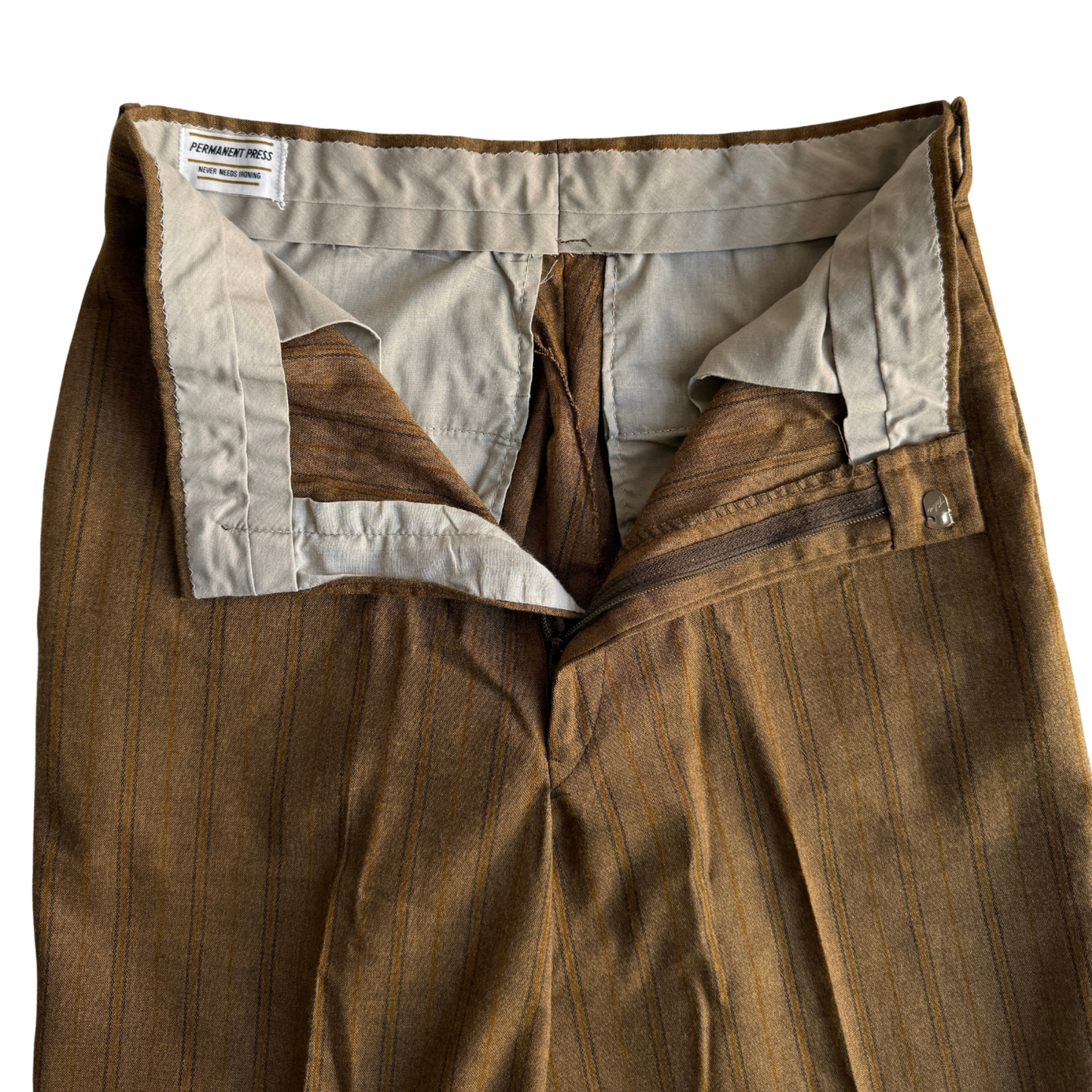 1970s Brown Striped Dress Pants (29)