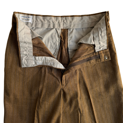 1970s Brown Striped Dress Pants (29)