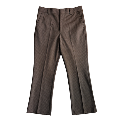 1970s Dark Brown Geometric Mod Pants (32)