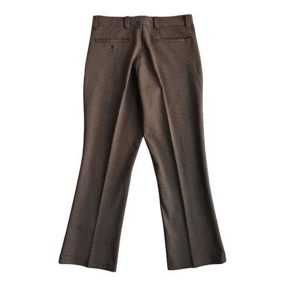 1970s Dark Brown Geometric Mod Pants (32)