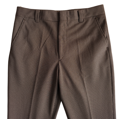 1970s Dark Brown Geometric Mod Pants (32)