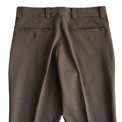 1970s Dark Brown Geometric Mod Pants (32)