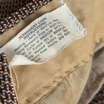 1970s Dark Brown Geometric Mod Pants (32)