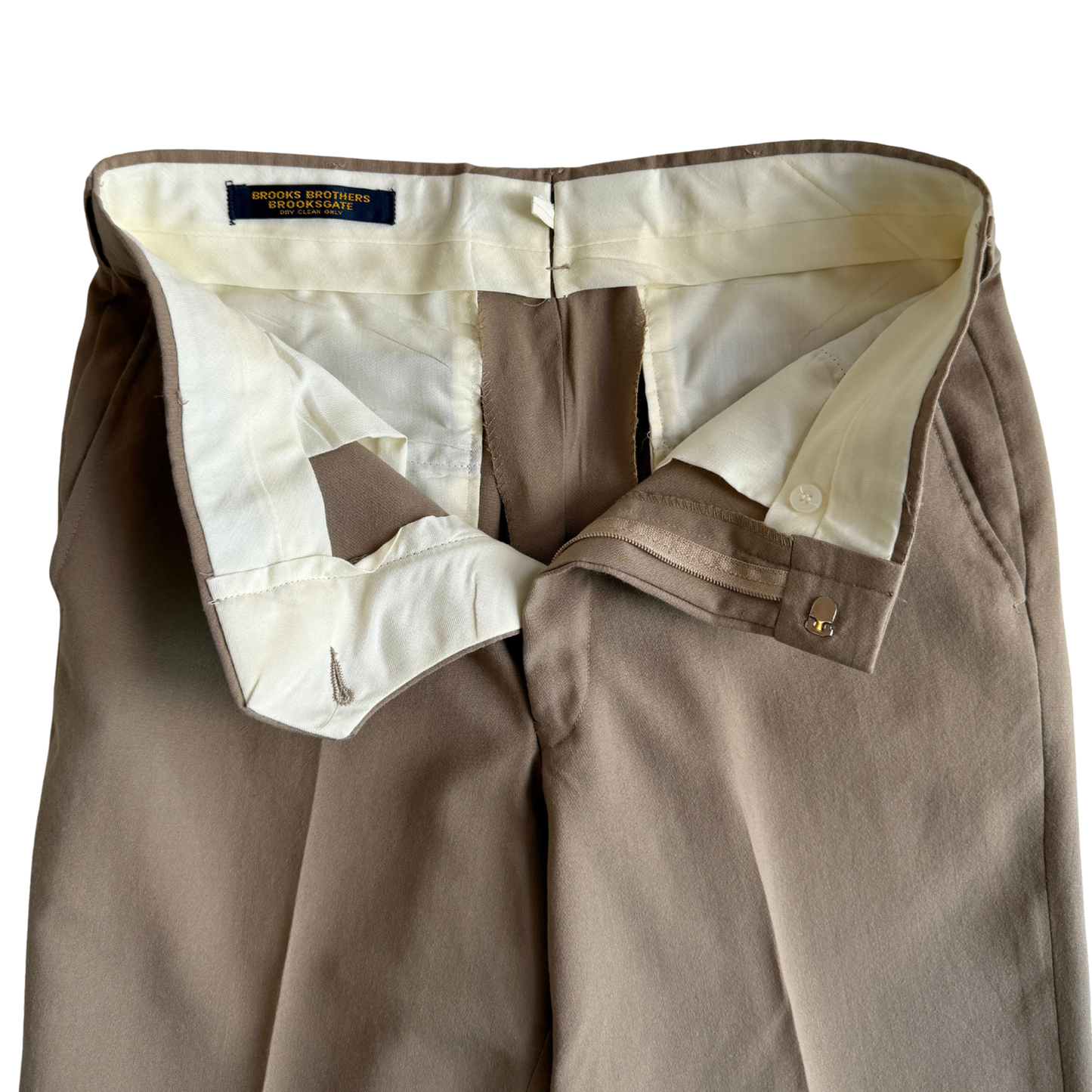 1970s Beige Brooksgate Dress Pants (31)