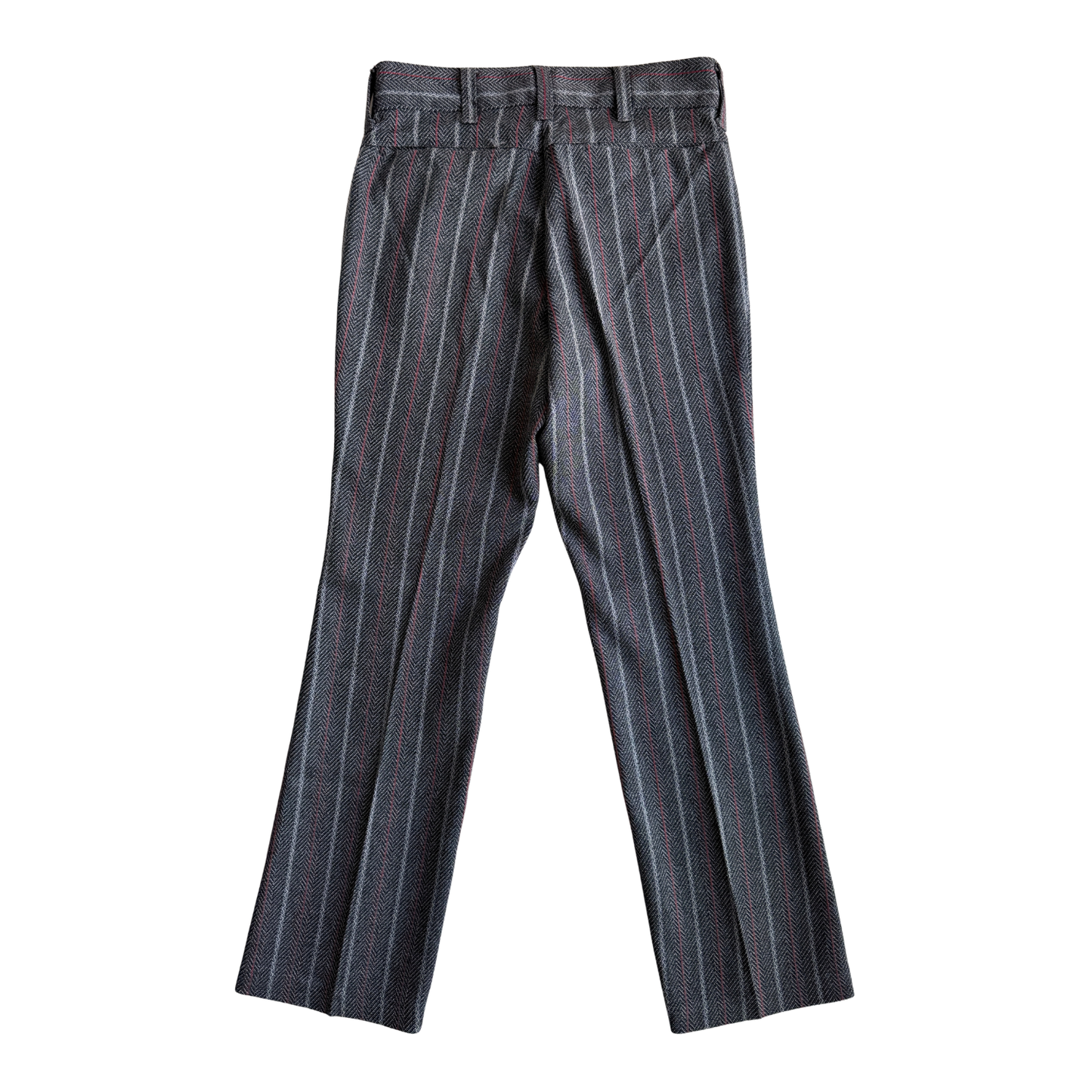 1970s Dark Grey Striped Mod Pants (30)