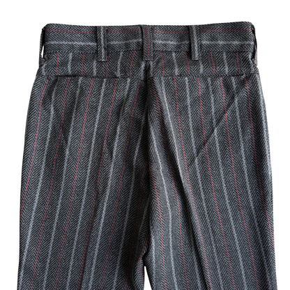1970s Dark Grey Striped Mod Pants (30)
