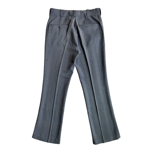 1970s Grey Striped Mod Pants (31)